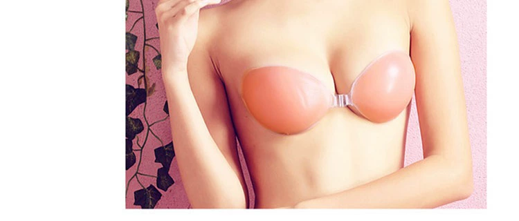 Áo ngực vô hình ngực nhỏ tụ tập dày mùa hè bơi áo ngực cô dâu silicone vô hình dán ngực núm vú đồ lót dán ngực nâng đẩy