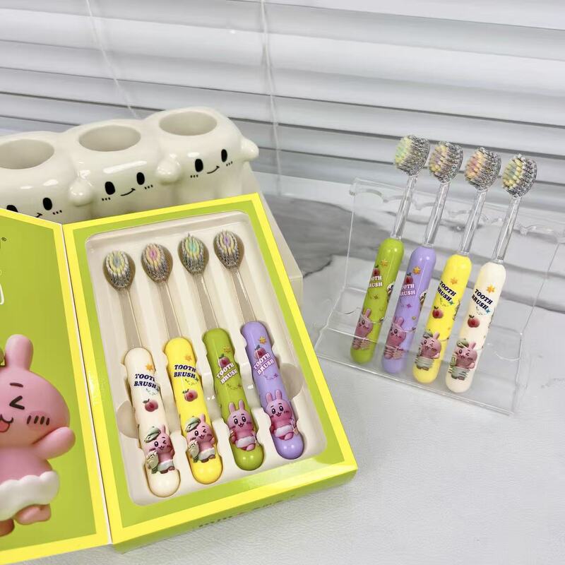 Meiyimei Children's Toothbrush with Non-Slip Handle, Easy to Grip, Cares for Baby's Milk Teeth, Exclusive Exquisite Oral Care Product