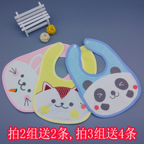 Baby cotton large saliva towel waterproof button boy girl bib neck pocket newborn baby spit milk summer