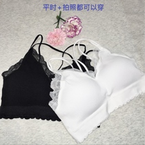  Beautiful back womens summer non-steel ring underwear anti-light solid color pure cotton sleep bottoming lace edge womens underwear