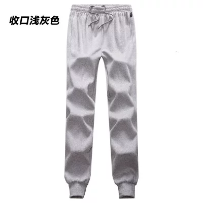 Spring cotton warm trousers for leisure, oversize, loose straight fit