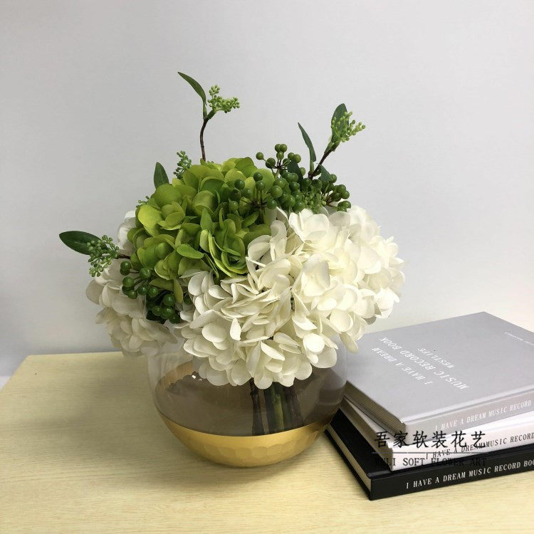 Modern new Chinese simulation flower set Villa model room coffee table TV cabinet bathroom countertop flower decoration