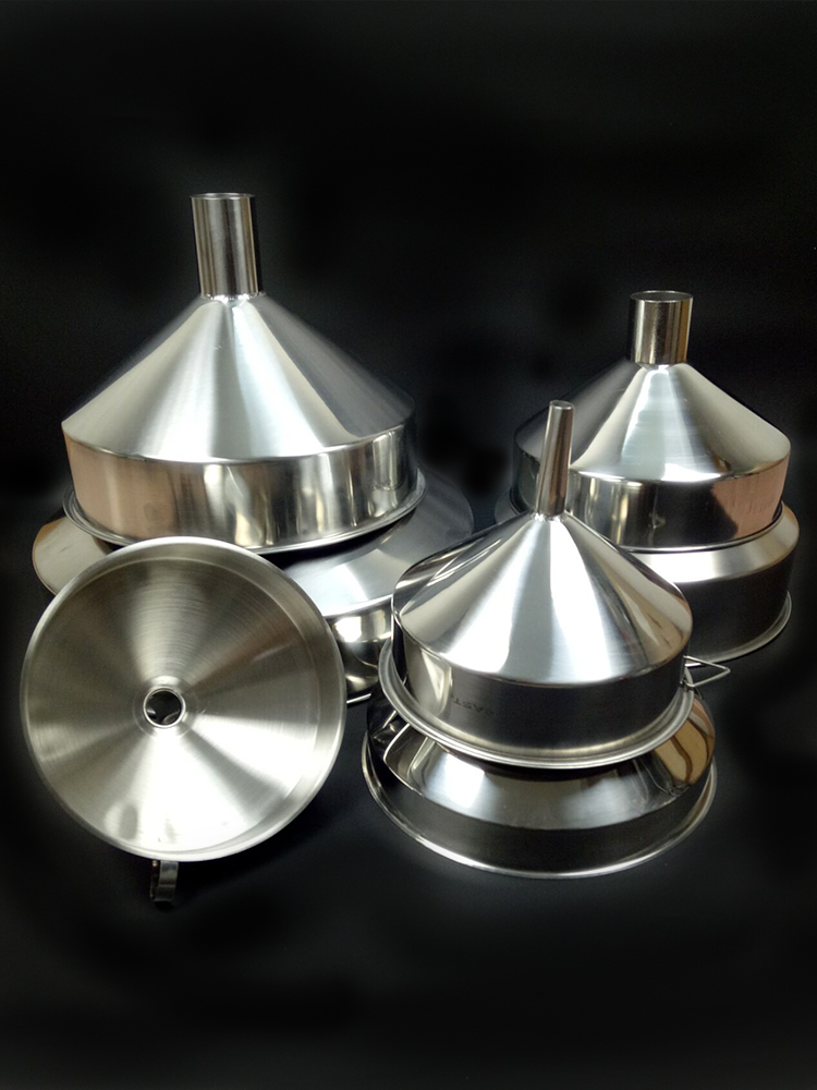 Thickened 304 stainless steel funnel Large diameter industrial funnel Wine leak oil leak with filter Household king-size funnel