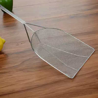 High quality non-magnetic stainless steel square colander hydrophobic oil residue shovel slag net slag removal shovel Fried chicken legs chicken wings fries
