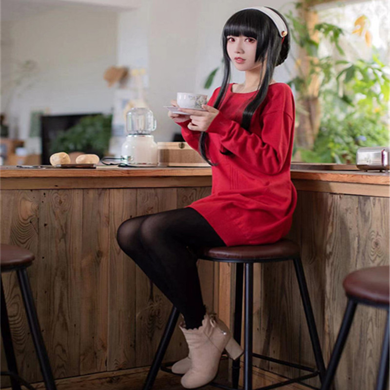 Spy X Family Cosplay Costume Yor Red Loungewear Princess of Thorns Cosplay Female Outfit Daily Anime Costume