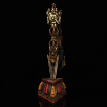 Old Tibetan silver inlaid with cold iron pointed horse head