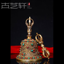 Gu Yixuan old pure copper tool King Kong Dorje drop magic bell set set copper Diamond Bell pestle set