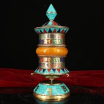 Guyi Xuan pure copper pure hand-pinched silk inlaid gem turns to run