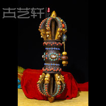 Guyi Xuan Tantric Tibetan Buddha instruments pure Tibetan silver silk hand-cast inlaid gemstones five-strand Vajra beads