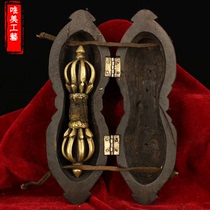 Aesthetic pure copper instruments Tibetan instruments nine-strand Vajra tantric Tibetan Buddha supplies nine-strand pestle with wooden boxes