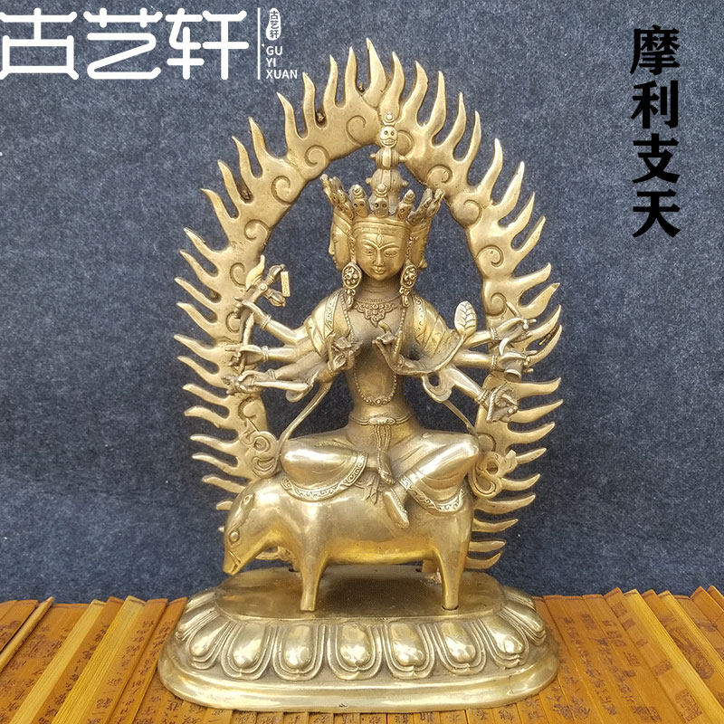 The Buddha statue of the bronze - taste of the Buddha of the Buddha of the Buddha of the Mollitian Tian can hold the large statue of the Buddha