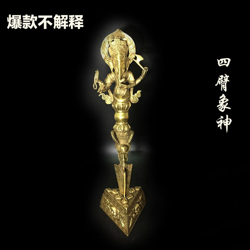 Meritocratic pure copper Diamond Nuggets 4-arm Artisanal Diamond Pestle Nuggets with Pestle Three Sides Puba Pestle-Taobao