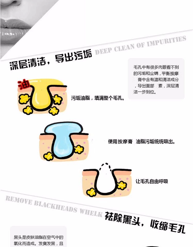 Kem massage mặt chì chì thủy ngân độc tố làm sạch lỗ chân lông thẩm mỹ viện làm sạch kem xuất khẩu kem massage đặc biệt - Kem massage mặt