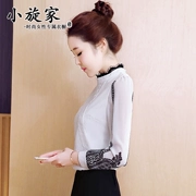 Hàng châu Âu áo ren đáy quần nữ mùa thu đông 2018 mới quần dài tay mùa đông cộng với áo nhung nhỏ thời trang gas ngoại