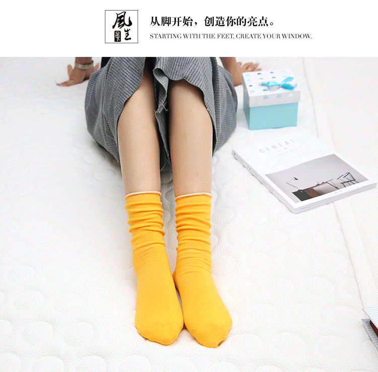 Vớ heap vớ nữ dài ống cotton Hàn Quốc phiên bản Hàn Quốc của gió đại học Nhật Bản màu đen mùa thu và mùa đông vớ nike