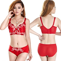 Hôn nhân SpongeBob Red Bra Set Thin Sexy Gathered Steel Circle Đồ lót nữ liền mạch Đồ lót cotton dày áo ko gọng