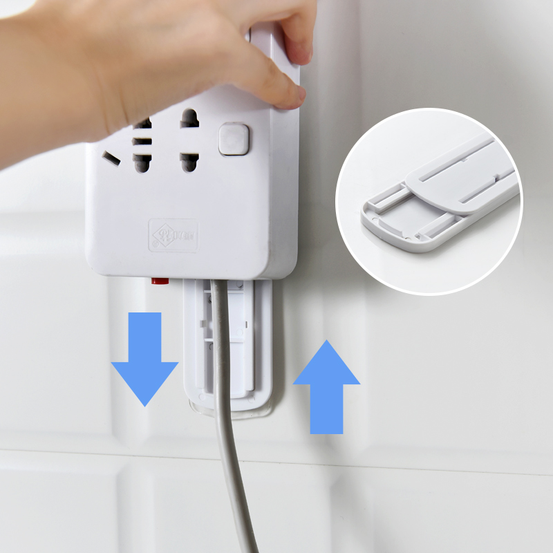 Plug-in fixer free of punch wall wall-mounted plug-in, no-mark wire containing multifunctional powerful socket extension cord