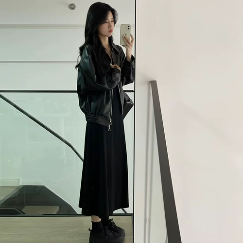 Черная весенняя осенняя короткая куртка, 2025 года, подходит для подростков