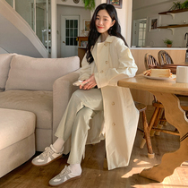 Spring and autumn new 2021 Windjersey Woman Coat High sensation Mie white temperament Inn Wind Early autumn and long style jacket