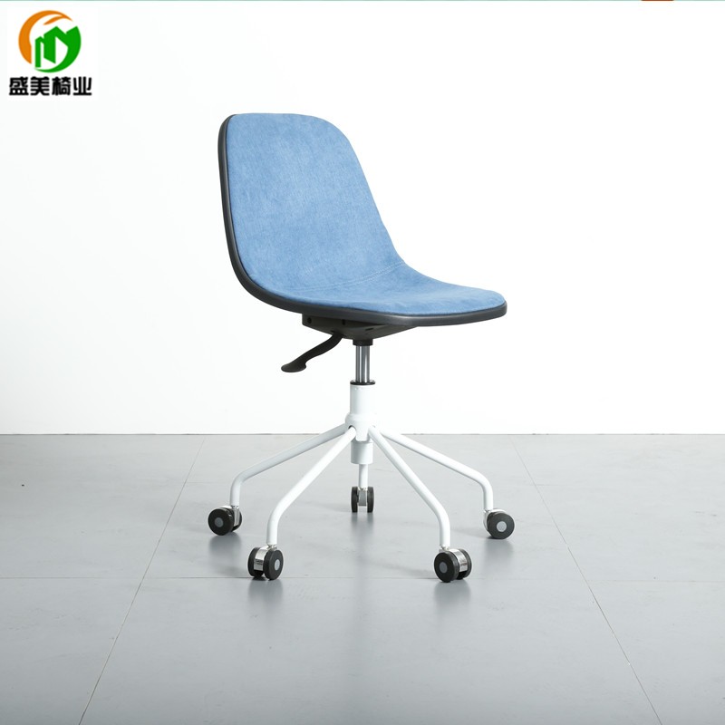 Lift swivel chair sponge soft seat apartment small chair simple office chair leisure wheeled conference chair blue reception chair