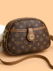 Brand Counter Genuine Leather Small Round Bag for Women, Multi-Layer Crossbody Bag, Three-Layer Large Capacity Shoulder Bag, Cowhide Women's Bag
