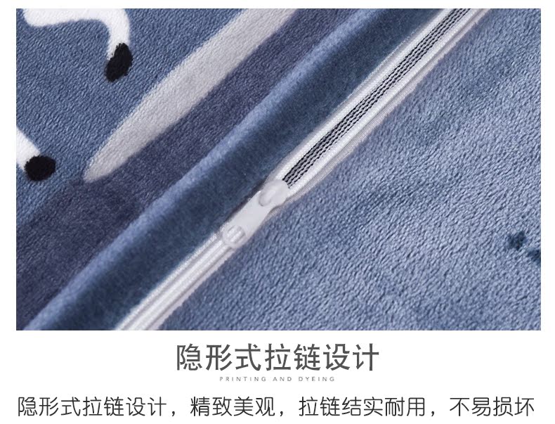 Gối nhung san hô dày mùa đông nhung flannel vỏ gối 48 74 cặp gối ấm áp bắn 2 gối chống trào ngược babieskey