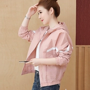 Xuân 2019 phiên bản mới của Hàn Quốc áo thun tay lửng ngắn tay áo nữ mỏng phần áo gió áo khoác dài tay áo sơ mi nữ - Áo khoác ngắn
