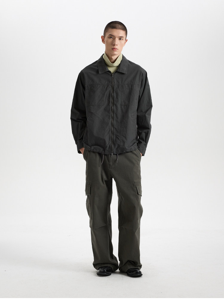 BUTTBILL Washed Shirt Jacket