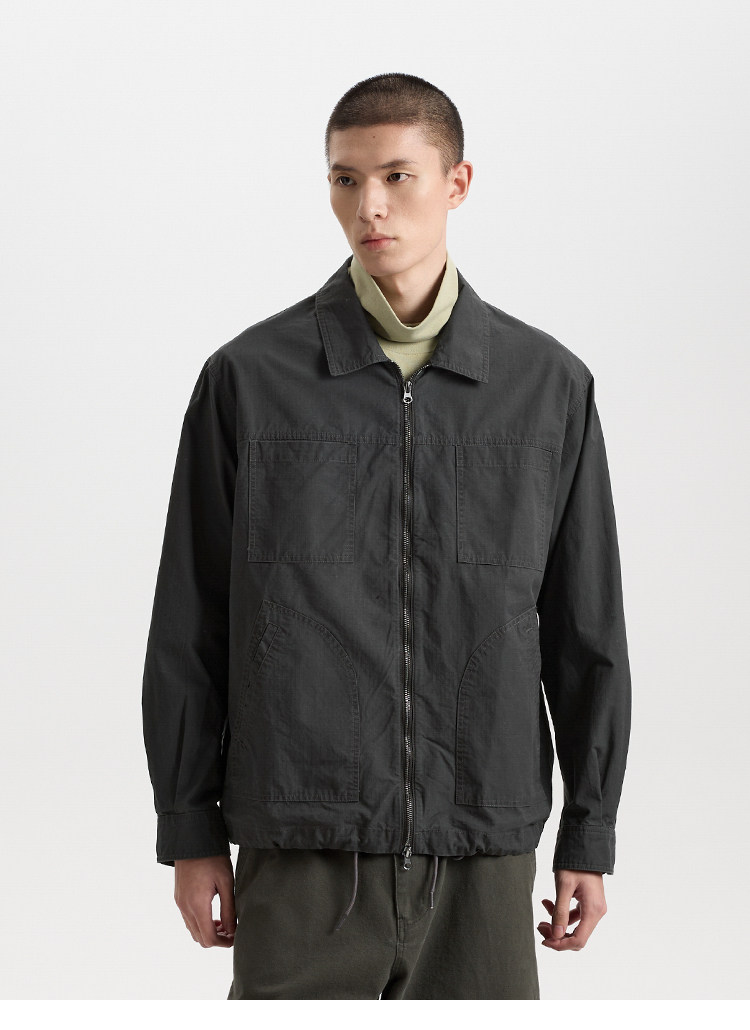 BUTTBILL Washed Shirt Jacket