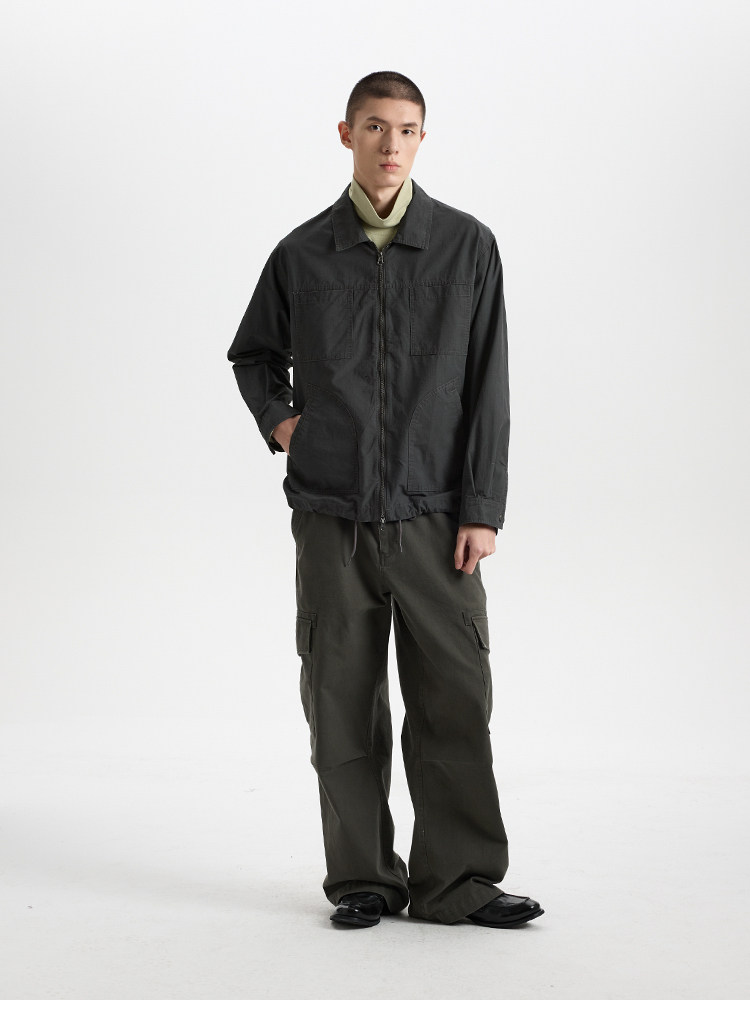 BUTTBILL Washed Shirt Jacket