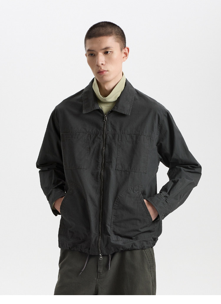 BUTTBILL Washed Shirt Jacket