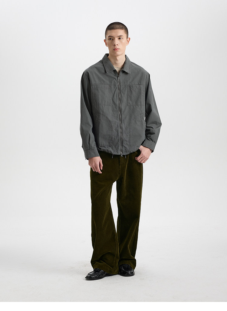 BUTTBILL Washed Shirt Jacket