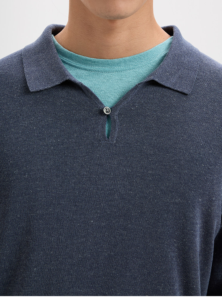BUTTBILL Half-Button Lapel Knit Polo