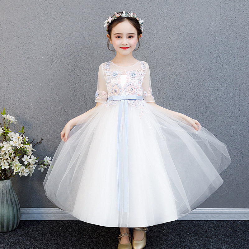 Little Girl Princess Dresses Dresses Foreign Dress Girl Fluffy Yarn Super Fairy 61 acting out of costume Summer