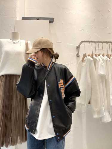 Осенняя куртка для влюбленных, корейская бейсбольная униформа, свободный крой