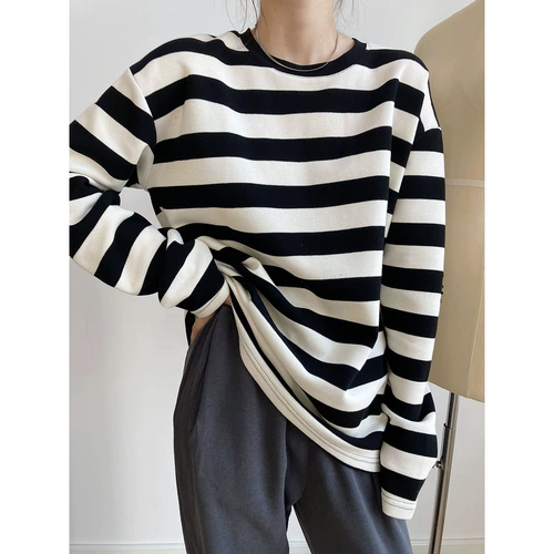 Весенняя осенняя толстовка, лонгслив для отдыха, оверсайз, с рукавом, круглый воротник