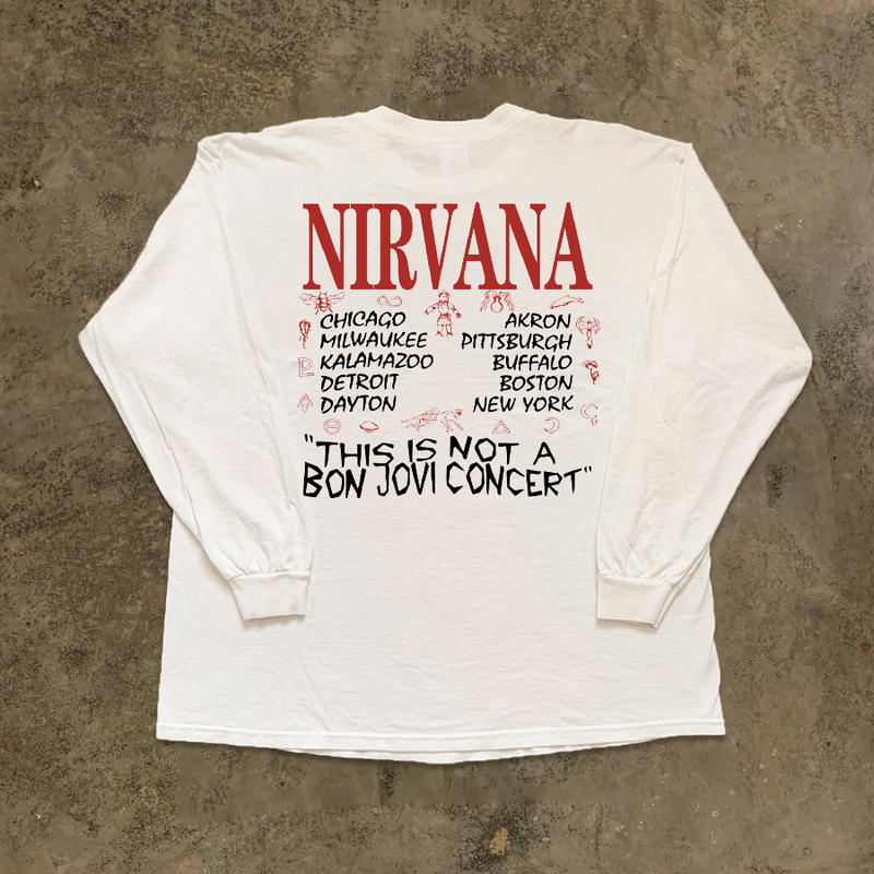 Xiao Chen's Stories 300g Heavyweight Pure Cotton! Nirvana Band European and American Hip-Hop Long-Sleeve T-Shirt Ins