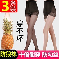 Middle-aged mother summer stockings high waist plus fat plus anti-wolf random cut pineapple socks anti-hook safety pantyhose