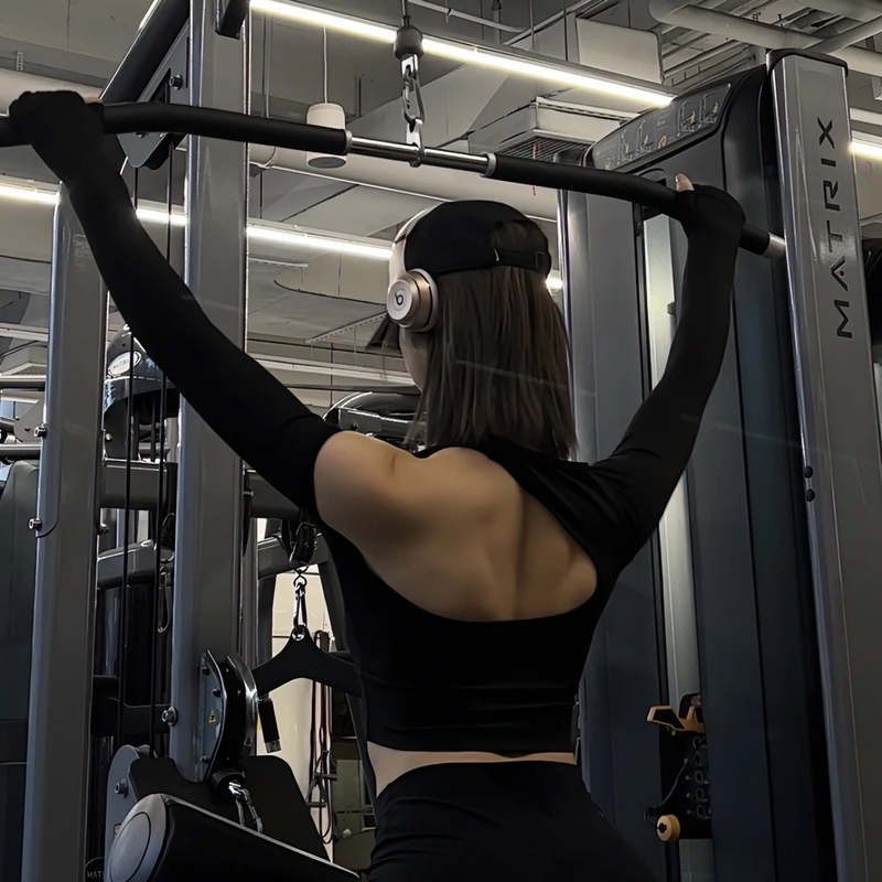 【Lu Same Style】One-Shoulder Hollow-Out Yoga Fitness Wear Long-Sleeve Backless Sexy Slanted Shoulder Sports T-Shirt with Chest Pad 【Lu Same Style】One-Shoulder Hollow-Out Yoga Fitness Wear Long-Sleeve Backless Sexy Slanted Shoulder Sports T-Shirt with Chest Pad