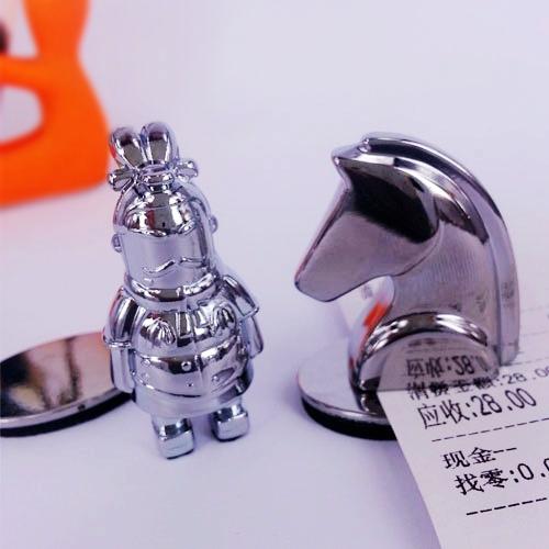 Xi'an cultural and creative souvenirs creative cartoon Qin Terracotta Warriors three-dimensional metal doll message storage seat paper weight ornaments