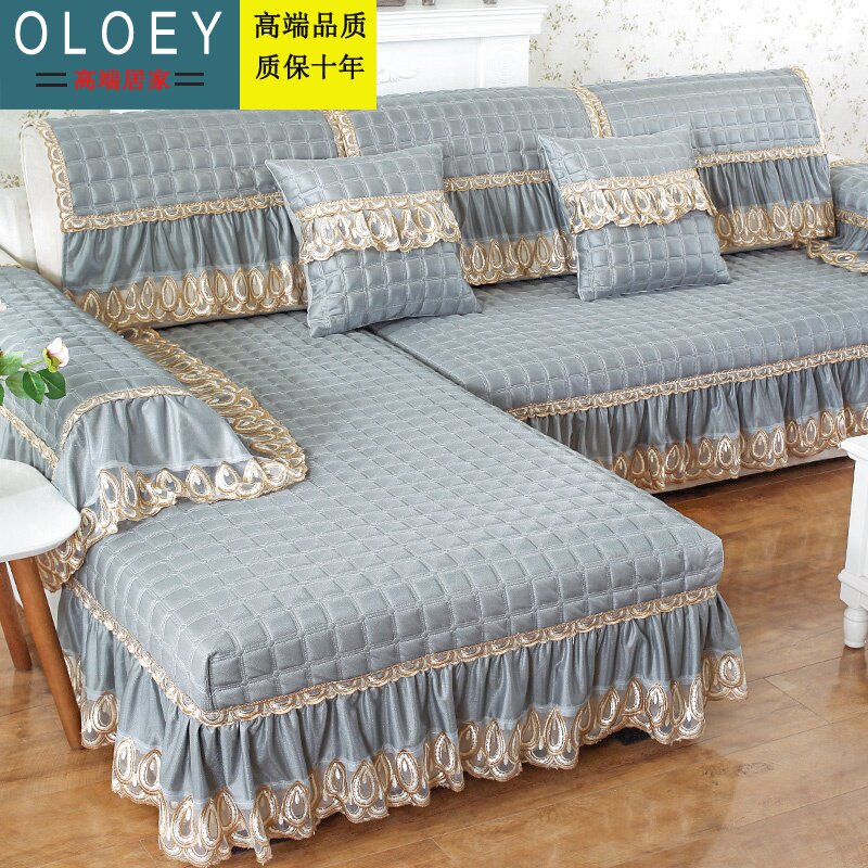 Light Extravagant Sofa Cushion Eu Style All Season Universal Cloth Art Anti Slip Cushion Brief Modern Full Bag Universal Sofa Cover-Taobao
