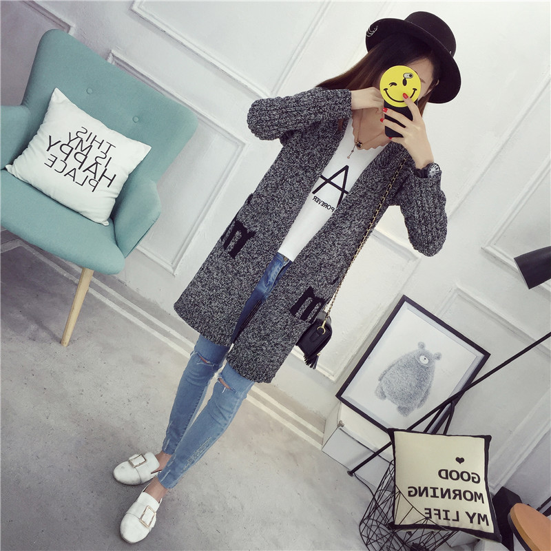 Áo len nữ mùa thu 2018 trong phần dài cỡ lớn áo len thời trang áo hoodie nữ ao len