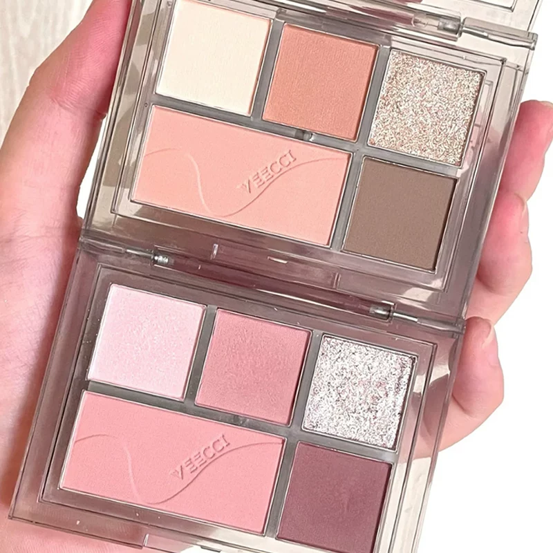 Eyeshadow palette, makeup primer, matte nail sequins, earth tones, 4 colors