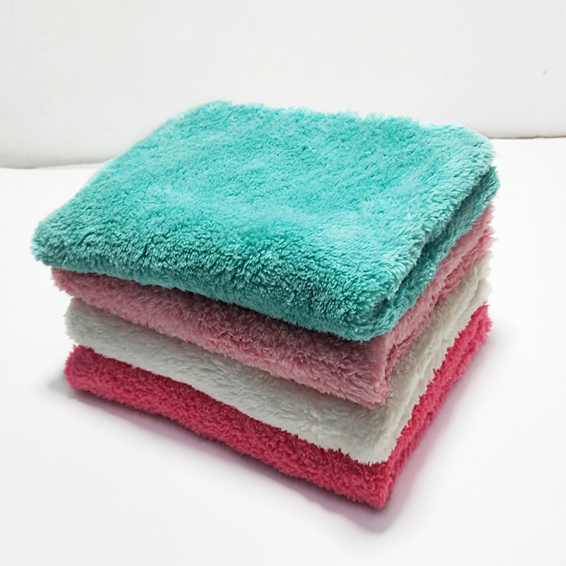 Ultrasonic cutting edge car wipe towel edged coral velvet towel car wash interior towel absorbent wax towel waxing towel