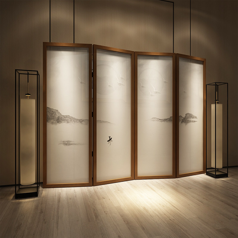 Chinese Style Screen Partition Xuanguan Living room Bedroom Room Brief Modern Fashion Solid Wood Folding Mobile Decoration Folding Screen