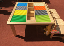 Kindergarten building block table Childrens table and chair Building block Multi-function game rectangular table Amusement park Educational toy table