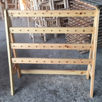 Kindergarten log childrens towel rack Camphor pine towel rack Childrens wooden towel rack Solid wood towel rack