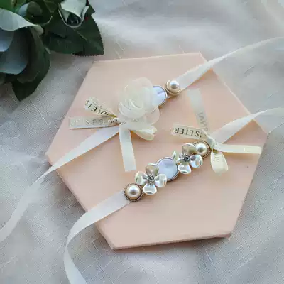Korean bride wrist flower bridesmaid wedding bracelet Super fairy bow net gauze hand Flower party dress hand tie flower