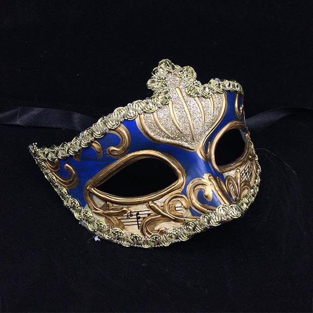 ຫນ້າກາກສິລະປະແມ່ຍິງ handmade Venetian ເຕັ້ນ props ແບບບູຮານ Douyin ບຸກຄະລິກກະພາບແບບຈີນ retro ຫນ້າກາກເຄິ່ງຫນຶ່ງຂອງໃບຫນ້າຜູ້ຊາຍ