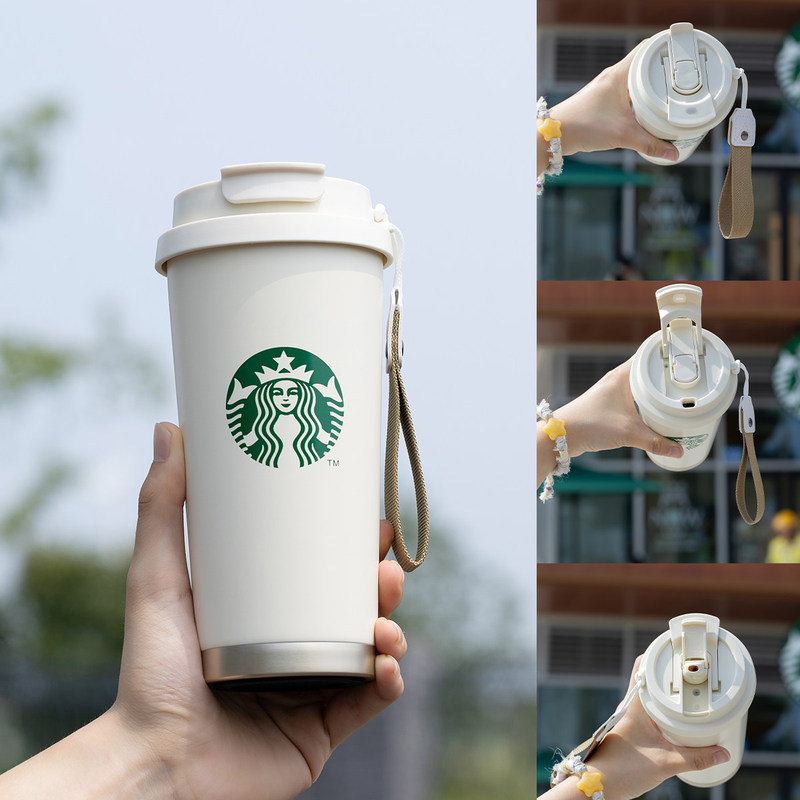 Starbucks Cup, New Stainless Steel Thermos Cup, Good-Looking, Suitable for Both Men and Women, Portable Coffee Cup, Large Capacity Water Cup, Souvenir Gift
